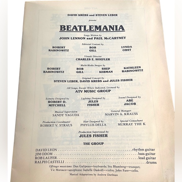 Beatlemania Pantages Theatre 1978 Program - Picture 5 of 5